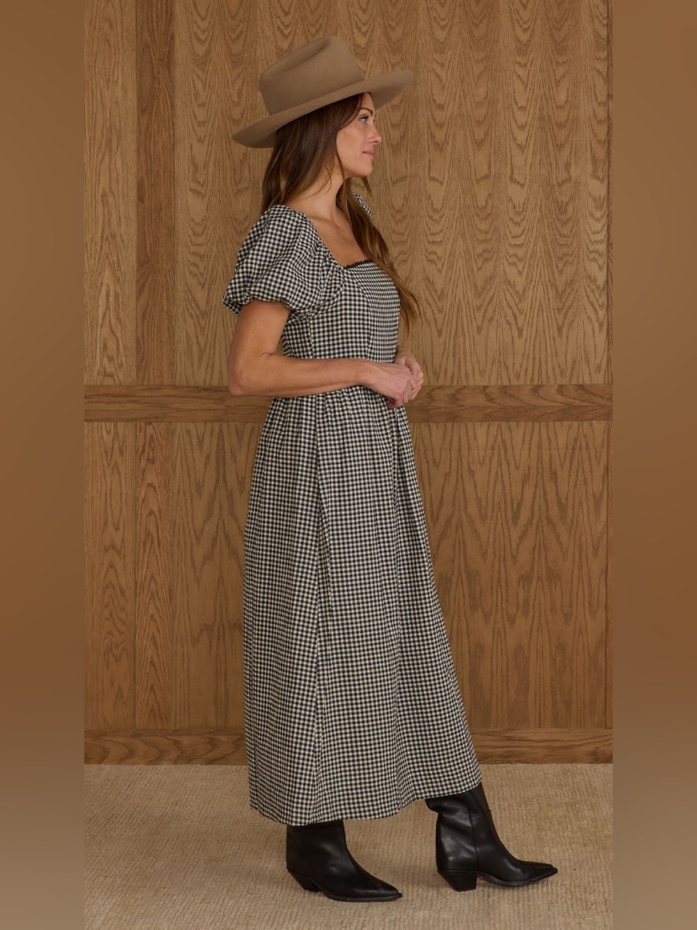 Rylee + Cru Chiara Dress In Black Gingham - Picture 3 of 6